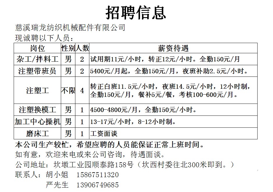 宁波神通模塑最新招聘（宁波神通模塑招聘信息发布）