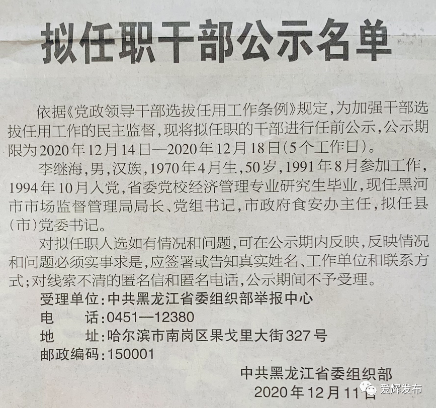 哈尔滨市最新一轮干部职务调整与任免公告揭晓